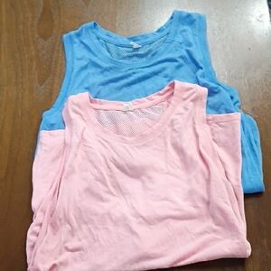 Old Navy Pink and Blue Tank Tops